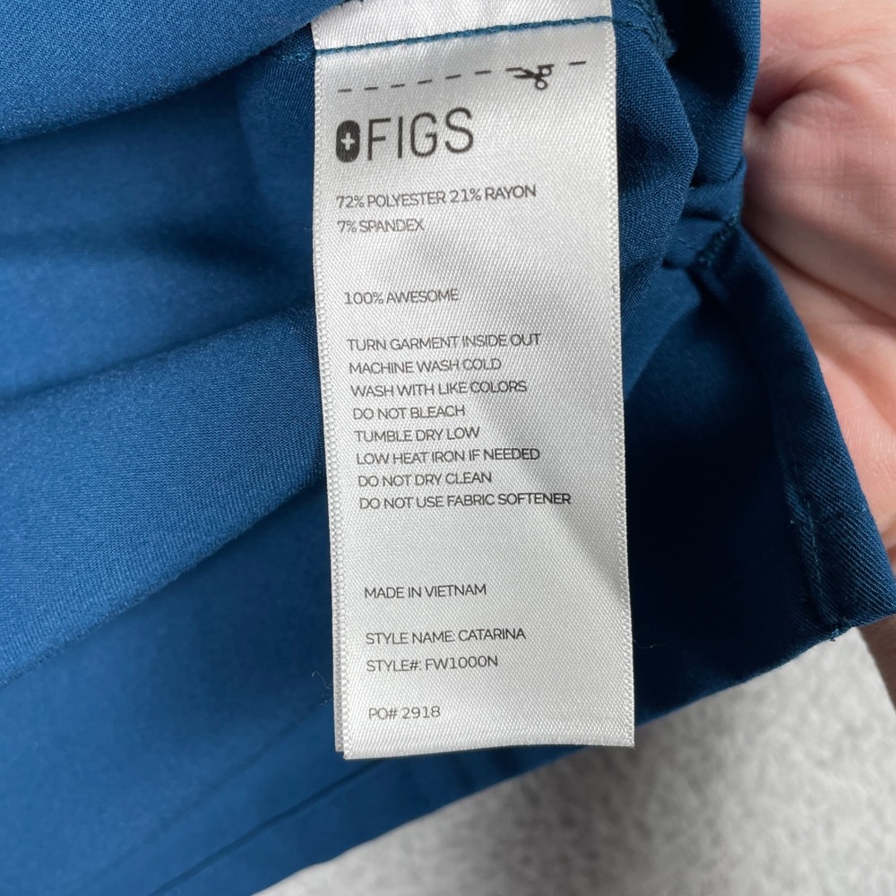 FIGS Catarina Zamora Scrub Set Womens S/M Blue V-Neck Jogger Stretch Excellent - Picture 11 of 16